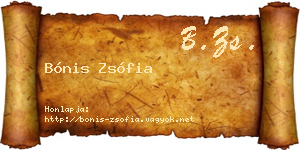 Bónis Zsófia névjegykártya