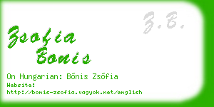 zsofia bonis business card