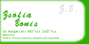 zsofia bonis business card